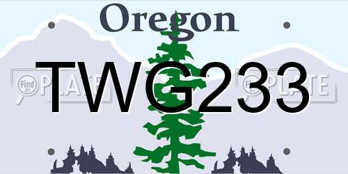 TWG233 Oregon License Plate