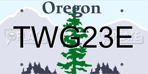 TWG23E Oregon License Plate