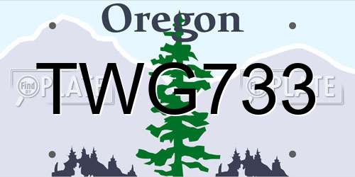 TWG733 Oregon License Plate