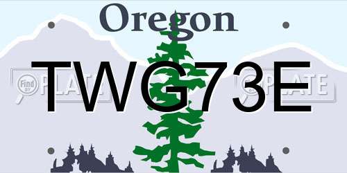 TWG73E Oregon License Plate