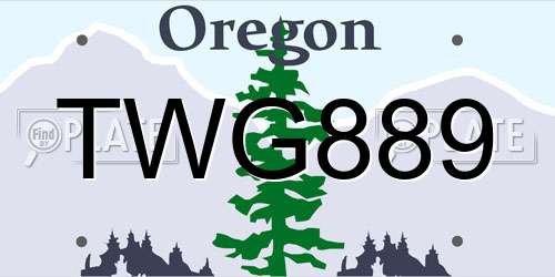 TWG889 Oregon License Plate