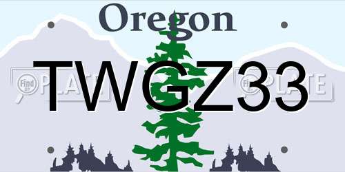 TWGZ33 Oregon License Plate
