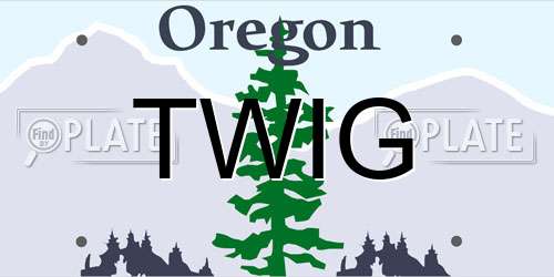 TWIG Oregon License Plate