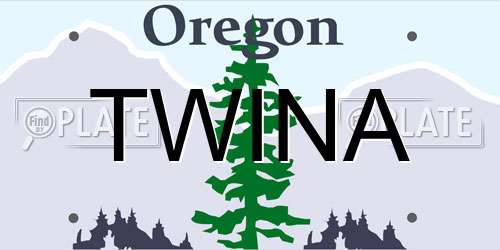 TWINA Oregon License Plate