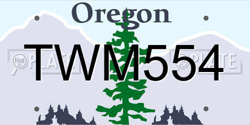 TWM554 Oregon License Plate