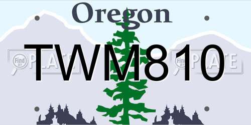 TWM810 Oregon License Plate