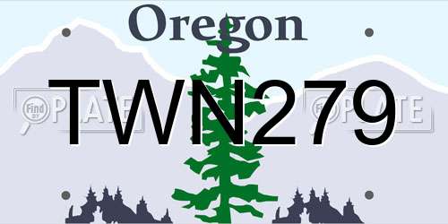 TWN279 Oregon License Plate
