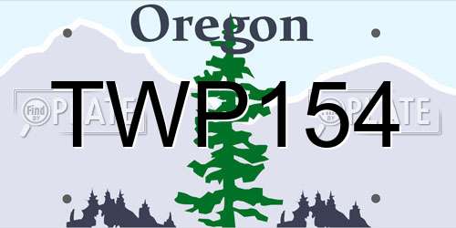 TWP154 Oregon License Plate