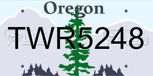TWR5248 Oregon License Plate