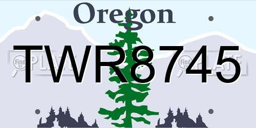 TWR8745 Oregon License Plate