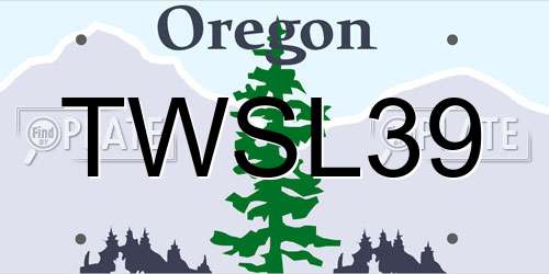 TWSL39 Oregon License Plate