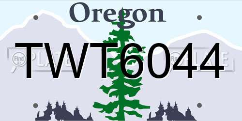 TWT6044 Oregon License Plate