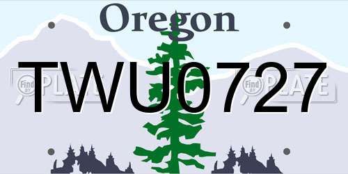 TWU0727 Oregon License Plate
