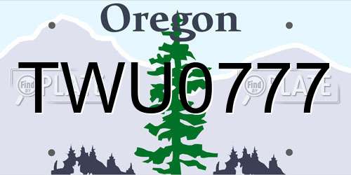 TWU0777 Oregon License Plate