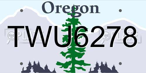 TWU6278 Oregon License Plate
