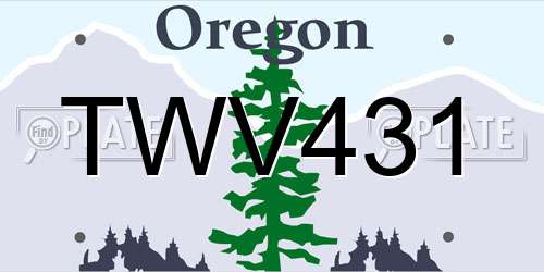 TWV431 Oregon License Plate
