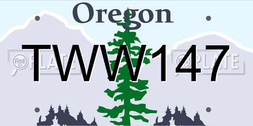 TWW147 Oregon License Plate