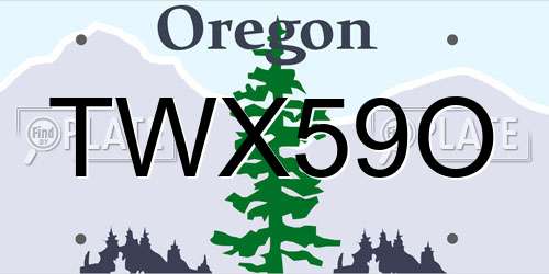 TWX59O Oregon License Plate