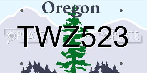 TWZ523 Oregon License Plate