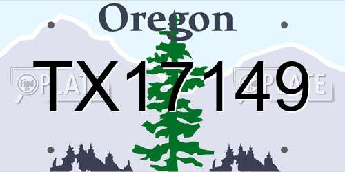 TX17149 Oregon License Plate