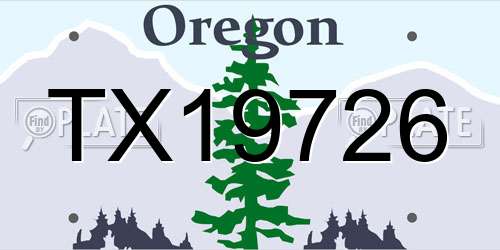 TX19726 Oregon License Plate