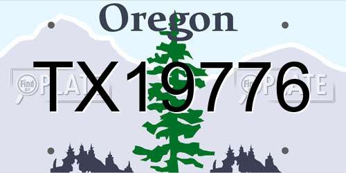 TX19776 Oregon License Plate
