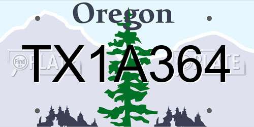 TX1A364 Oregon License Plate