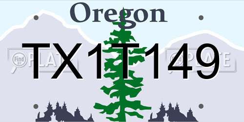 TX1T149 Oregon License Plate