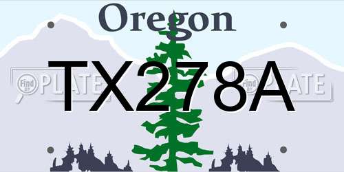 TX278A Oregon License Plate