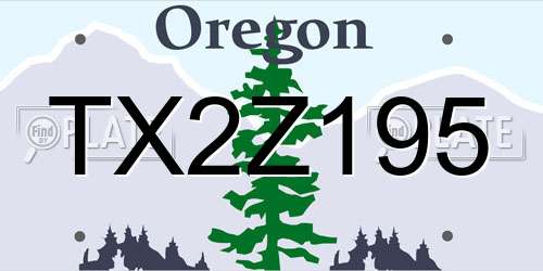 TX2Z195 Oregon License Plate