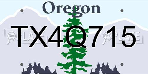 TX4Q715 Oregon License Plate