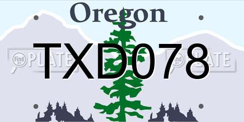 TXD078 Oregon License Plate