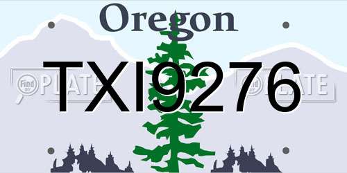 TXI9276 Oregon License Plate
