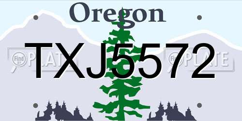 TXJ5572 Oregon License Plate