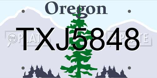 TXJ5848 Oregon License Plate