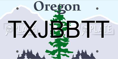 TXJBBTT Oregon License Plate