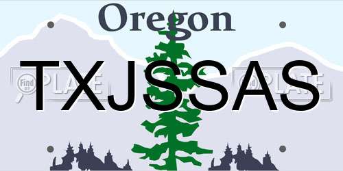 TXJSSAS Oregon License Plate