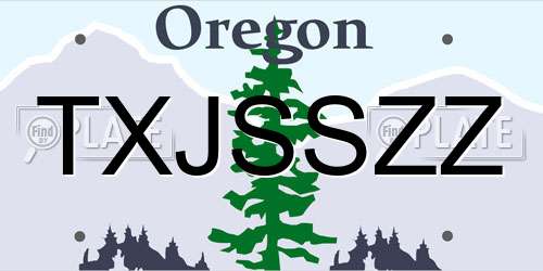 TXJSSZZ Oregon License Plate