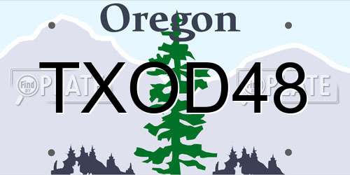 TXOD48 Oregon License Plate