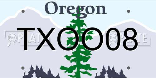 TXOO08 Oregon License Plate