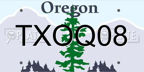 TXOQ08 Oregon License Plate