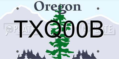 TXQ00B Oregon License Plate