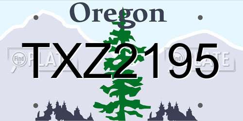 TXZ2195 Oregon License Plate