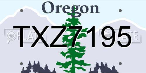 TXZ7195 Oregon License Plate
