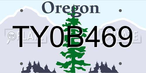 TY0B469 Oregon License Plate