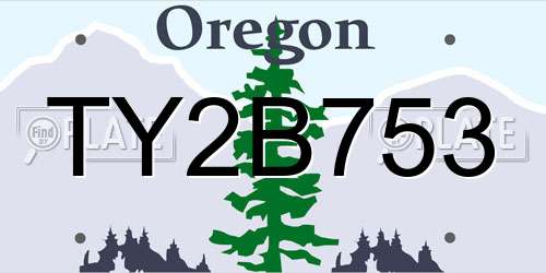 TY2B753 Oregon License Plate