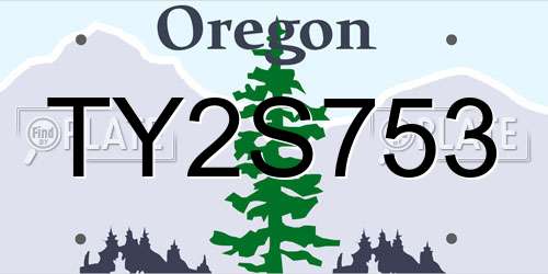 TY2S753 Oregon License Plate