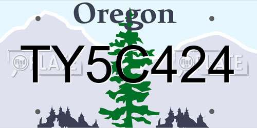 TY5C424 Oregon License Plate