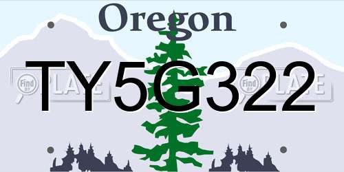 TY5G322 Oregon License Plate