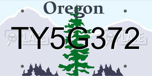 TY5G372 Oregon License Plate